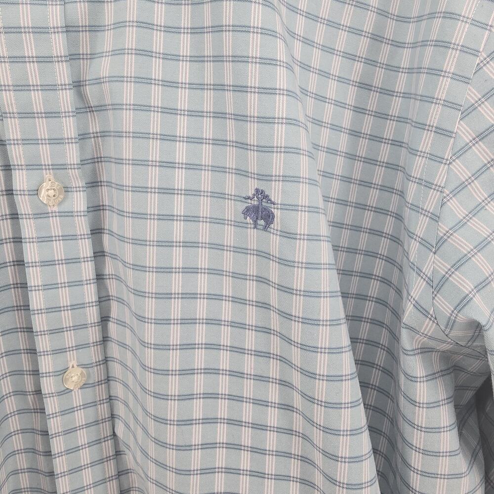 Brooks Brothers Men's Regent Fit Shirt XXL Blue Plaid Long Sleeve Button Up - Picture 4 of 7